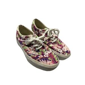 Vans Womens Doheny Platform Shoes Multicolor Paradise Floral Skate Lace Up Sz 8